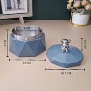Stainless Steel & Plastic Base Portable Ashtray Spinning Lid Modern Tabletop Ashtray