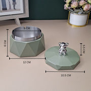 Stainless Steel & Plastic Base Portable Ashtray Spinning Lid Modern Tabletop Ashtray