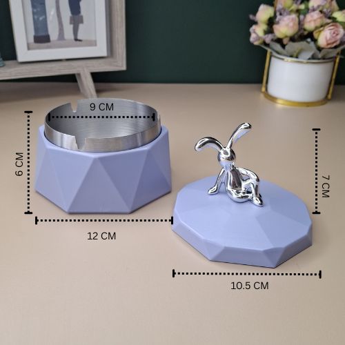 Stainless Steel & Plastic Base Portable Ashtray Spinning Lid Modern Tabletop Ashtray