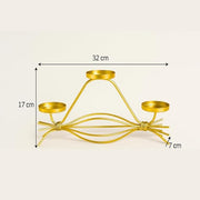 Handcrafted Golden 3 - Metal Tea Light Candle Holder Stand Elegant Decorative Tea Light Holder