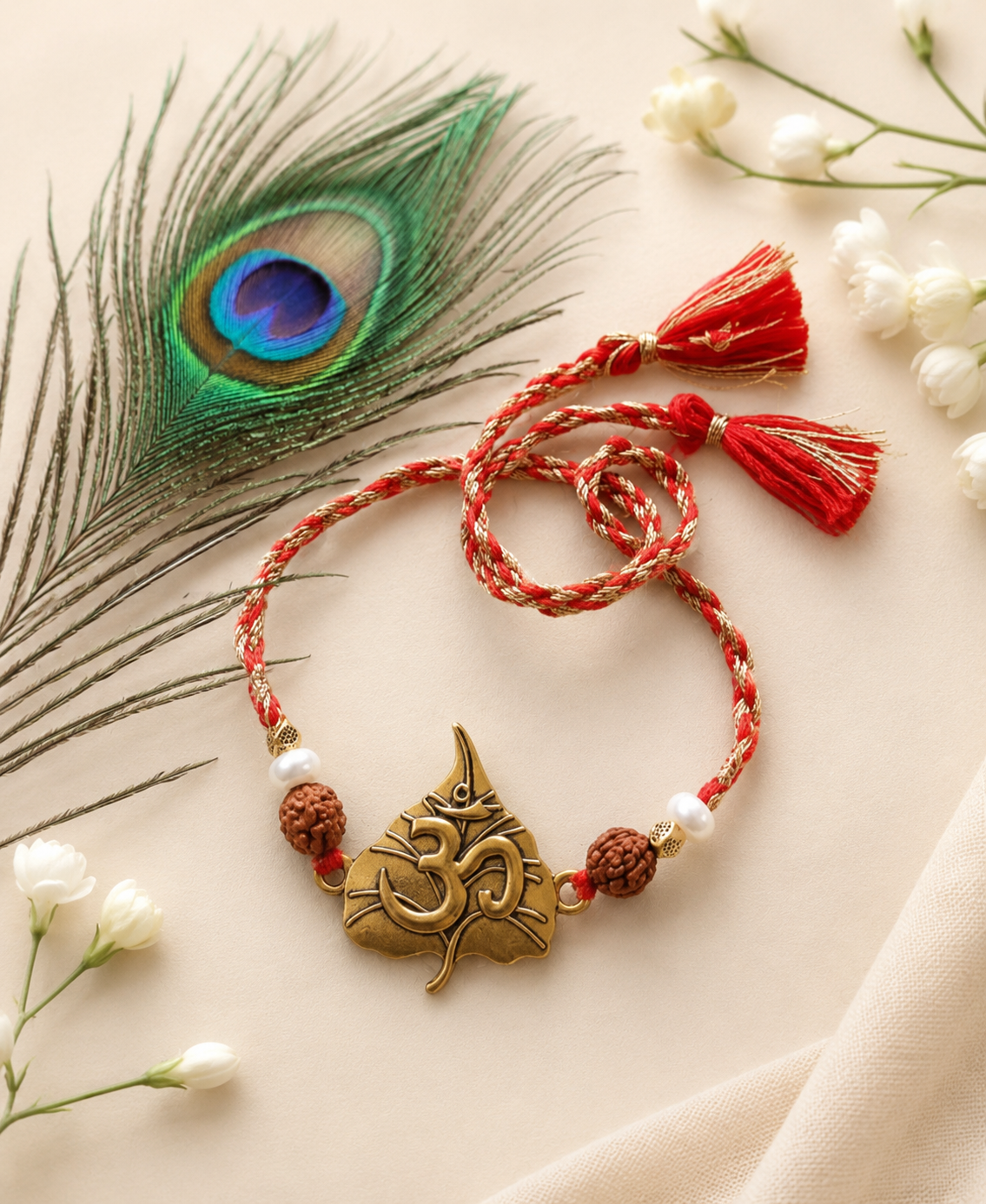 Premium Om Rakhi for Raksha Bandhan(red)