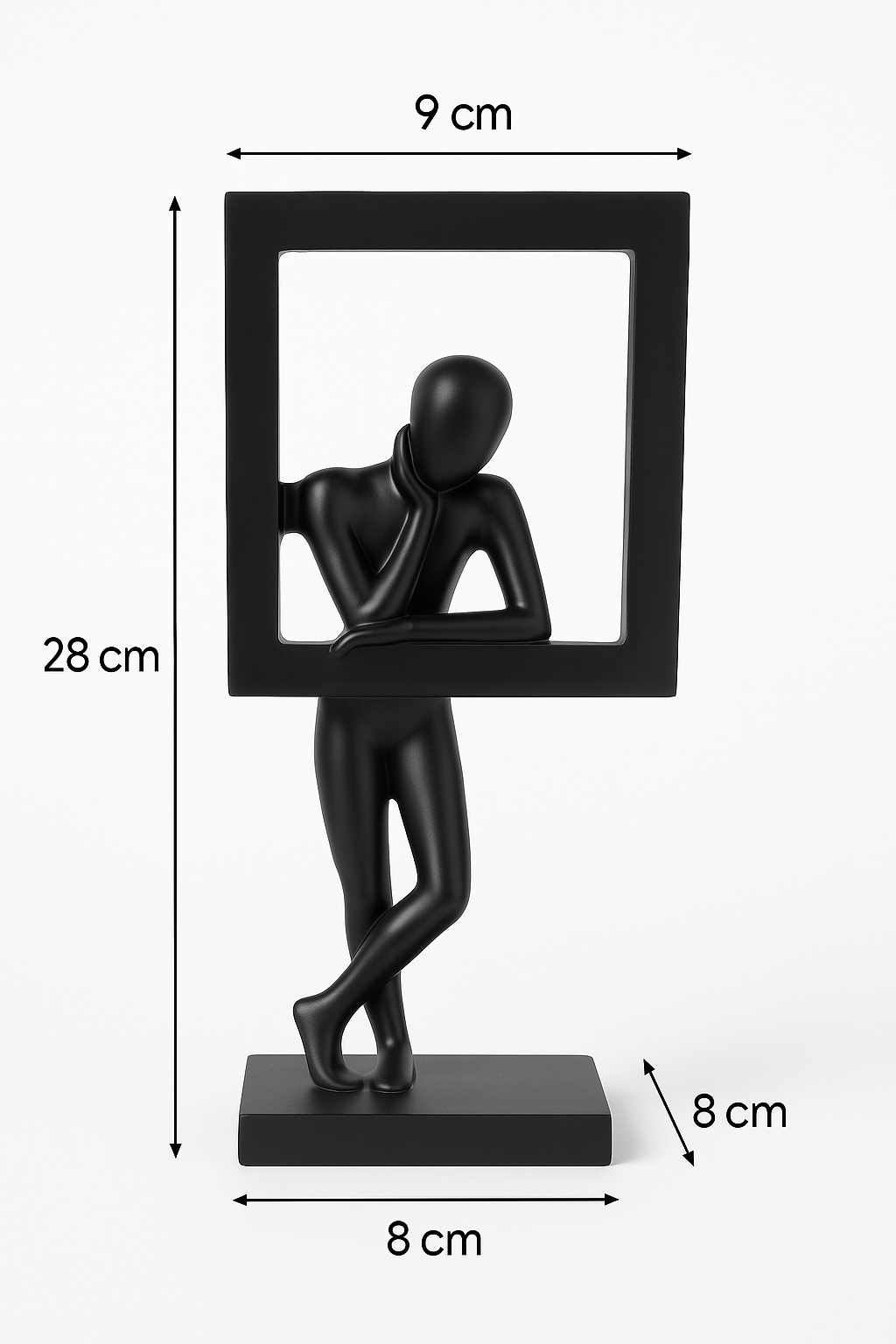 Elegant Black Resin Abstract Table Decor Sculpture