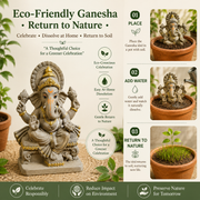 Eco-Friendly Lord Ganesha Idol with Ornate Crown & Royal Throne 10 inch– Traditional Ganpati Statue