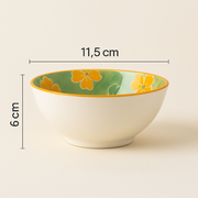 Coral Tree Set of 6 Ceramic Bowls | Hand-Painted Floral Design
