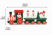 Coral Tree Wooden Christmas Mini Train Set – 24 cm Festive Tabletop Décor with Snowmen, Santa Engine & Christmas Tree – Handcrafted Wooden Holiday Decoration