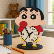 Kids Cartoon Table Clock – Cute Character Design | Durable MDF Body | Battery Operated | Ideal for Study Table, Bedroom &amp; Gifts | 22 cm Height