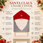 Santa Claus Christmas Chair Cover Set of 2 | Festive Dining Chair Covers