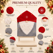Santa Claus Christmas Chair Cover Set of 2 | Festive Dining Chair Covers