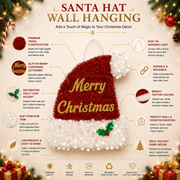 Merry Christmas Santa Hat Wall Hanging Decoration
