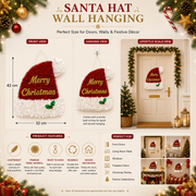 Merry Christmas Santa Hat Wall Hanging Decoration