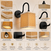 Coral Tree Modern Bamboo Wall Light | E27 Wall Lamp | Beige Metal Finish | Decorative Wall Sconce for Bedroom, Living Room & Hotel