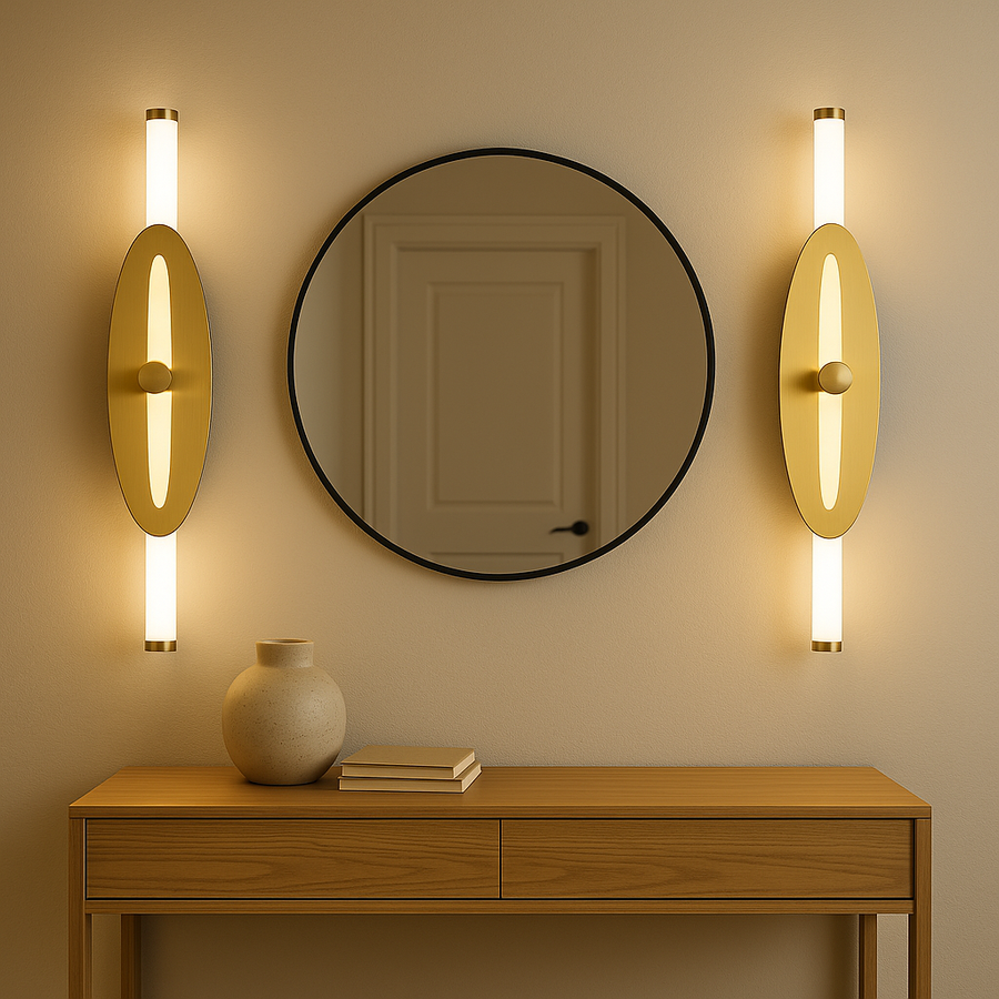 Modern Brass Wall Light for Bedroom & Living Room –
