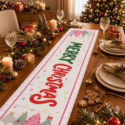 Christmas Table Runner – Merry Christmas Printed Holiday Table Decoration (170 × 34 cm)