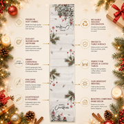 Christmas Table Runner – Watercolor Forest Print | Premium Fabric | 179 × 33 cm