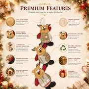 Christmas Plush Hanging Ornament Set – 9 Pieces (3 Reindeer, 3 Santa, 3 Snowman)