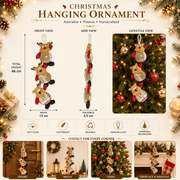 Christmas Plush Hanging Ornament Set – 9 Pieces (3 Reindeer, 3 Santa, 3 Snowman)