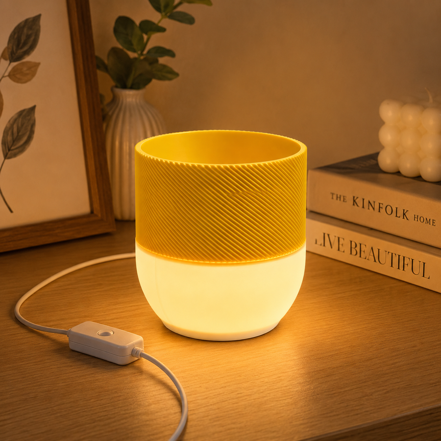 LED Flower Pot Table Lamp | USB Powered Warm White Ambient Planter Light | Decorative Desk & Bedside Lamp