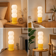 Modern Ribbed Table Lamp with E27 Bulb Holder | Decorative Sculptural Bedside Lamp