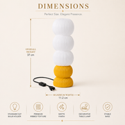 Modern Ribbed Table Lamp with E27 Bulb Holder | Decorative Sculptural Bedside Lamp