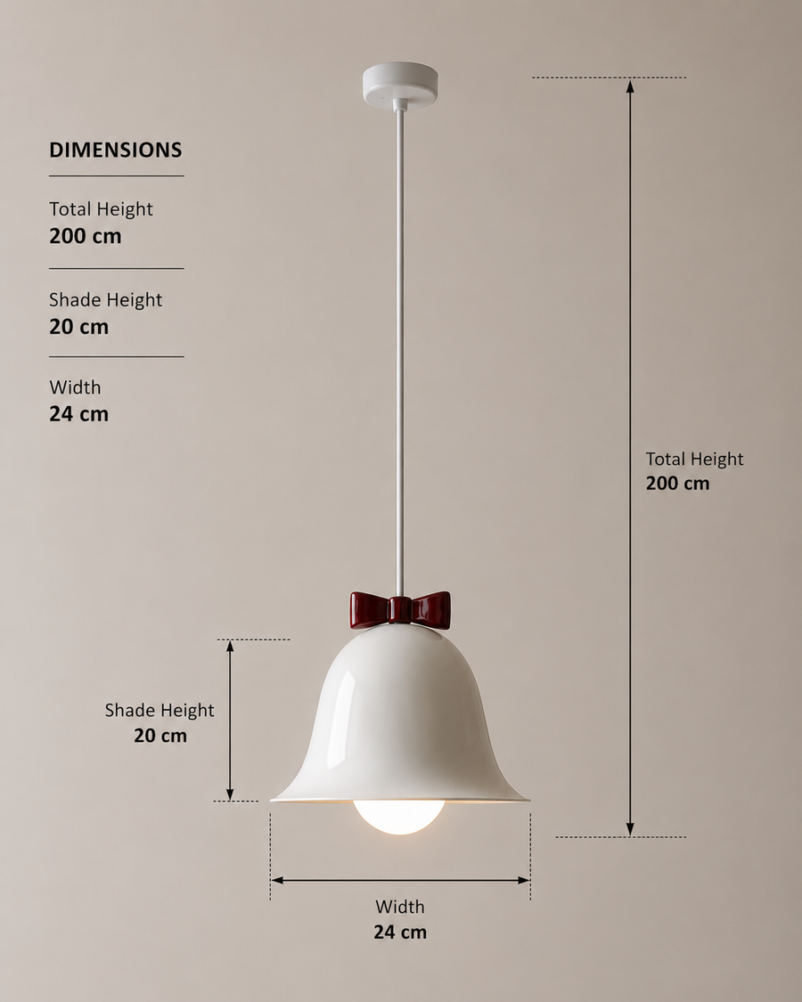 Modern Bell Pendant Light with Decorative Bow Metal Shade