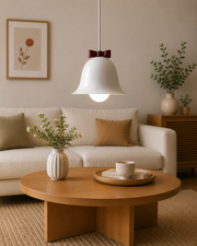 Modern Bell Pendant Light with Decorative Bow Metal Shade