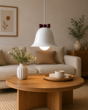 Modern Bell Pendant Light with Decorative Bow Metal Shade