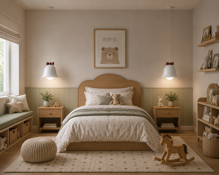 Modern Bell Pendant Light with Decorative Bow Metal Shade