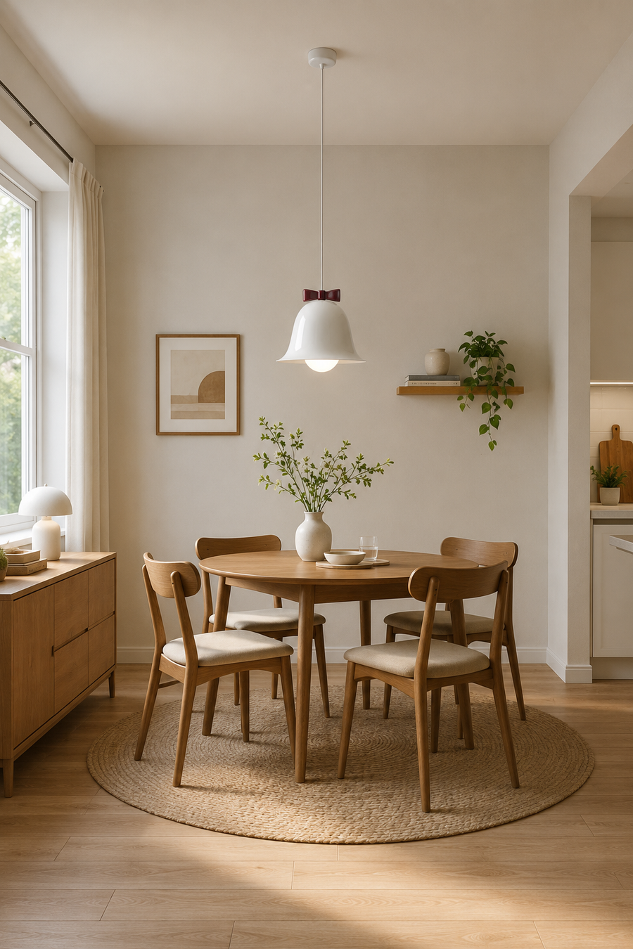 Modern Bell Pendant Light with Decorative Bow Metal Shade
