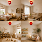 Coral Tree Balloon Ceiling Light with Pull Cord