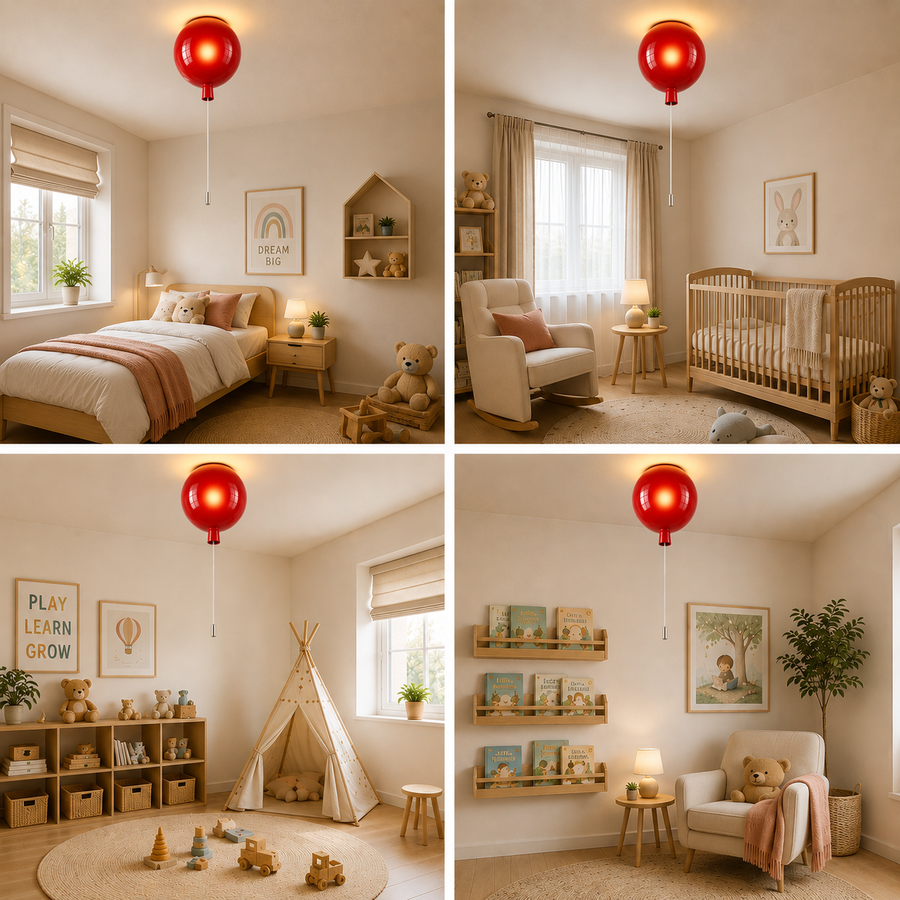 Coral Tree Balloon Ceiling Light with Pull Cord