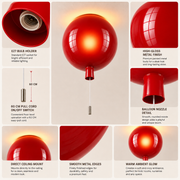 Coral Tree Balloon Ceiling Light with Pull Cord