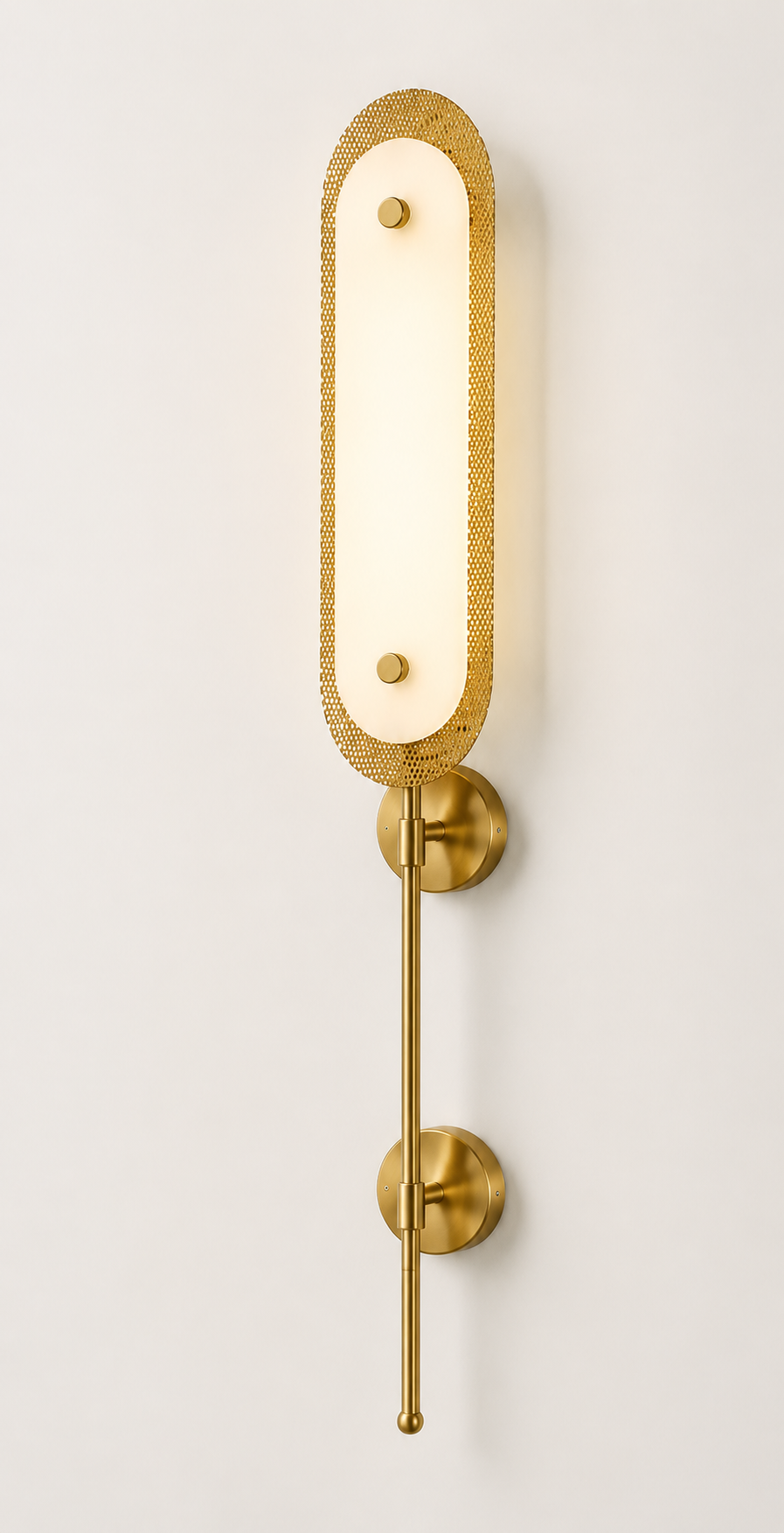 Modern Luxury Wall Light with Imitate Marble Diffuser & Metal Mesh Frame | In-Built 3 Colour LED Wall Sconce | Antique Brass Finish Decorative Wall Lamp for Bedroom, Living Room & Hallway | 85 x 12 x 10 CM