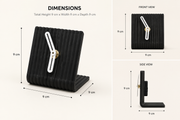 Modern Ribbed Table Clock for Desk & Bedside | Minimalist Decorative Analog Clock | Compact 9 x 9 x 9 cm