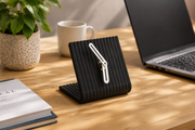 Modern Ribbed Table Clock for Desk & Bedside | Minimalist Decorative Analog Clock | Compact 9 x 9 x 9 cm