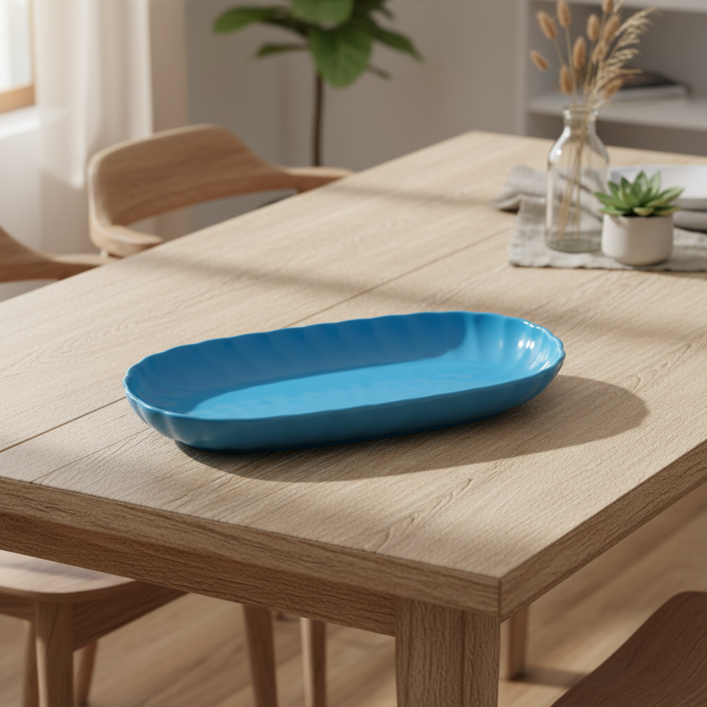 Coral Tree Ceramic Oval Serving Platter Tray – Textured Gloss Finish
