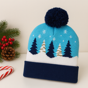 LED Christmas Gingerbread Man Woolen Beanie Cap – Free Size, Soft Knit Material, 5 White LEDs with Multiple Light Transitions – Perfect Festive Wear for All Age Groups