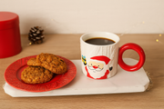 Christmas Santa Ceramic Mug with Red Plate – 300ml Festive Coffee Mug Set