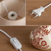 Handcrafted Ceramic Table Lamp with Linen Shade