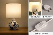 Handcrafted Ceramic Table Lamp with Linen Shade