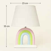 Pastel Rainbow Ceramic Table Lamp – Cute Bedside Lamp for Kids’ Room & Nursery