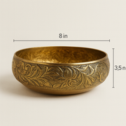 Decorative Brass Metal Urli Bowl with Floating Candles & Flowers