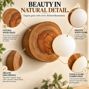 Coral Tree Natural Wood Globe Wall Light | Organic Wooden Wall Sconce with Frosted Glass Globe
