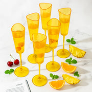 Coral Tree Amber Champagne Flute Set of 2 | Designer Stem Glass | 170 ml