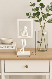 Elegant White Resin Abstract Table Decor Sculpture