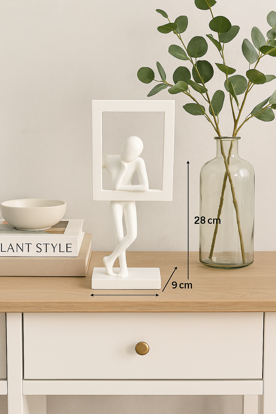 Elegant White Resin Abstract Table Decor Sculpture