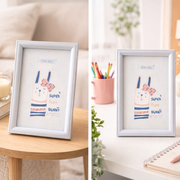 Coral Tree Wooden Photo Frame | Fits 12 × 18 cm Photo (Approx. 5×7 Inch) | Tabletop Display Frame for Kids Room & Nursery | Minimal Natural Finish