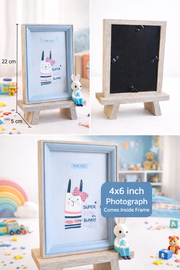 Coral Tree Wooden Photo Frame with Stand | Fits 4×6 Inch Photo | 22 × 15 cm Tabletop Frame | Kids Room, Nursery & Study Table Décor | Natural Wood Finish