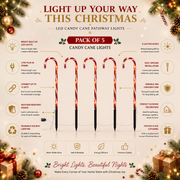 LED Candy Cane Pathway Lights – Pack of 5