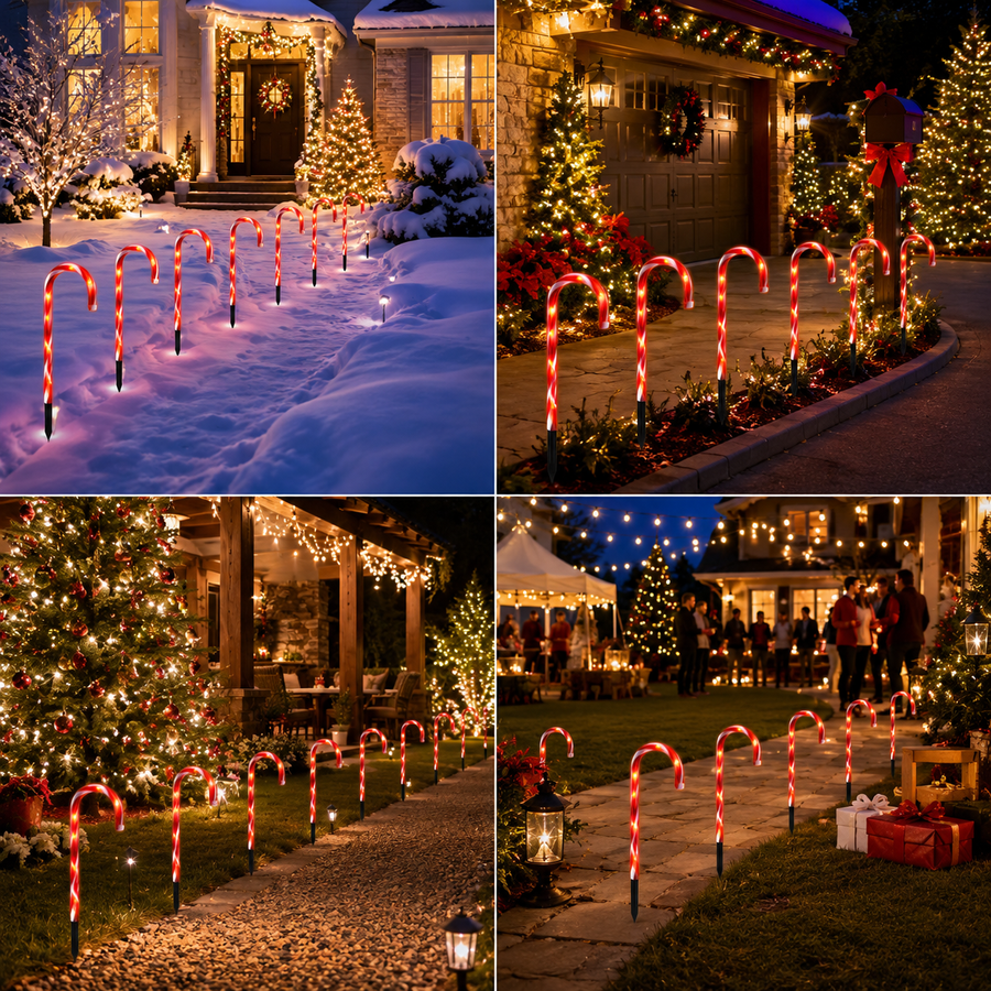 LED Candy Cane Pathway Lights – Pack of 5