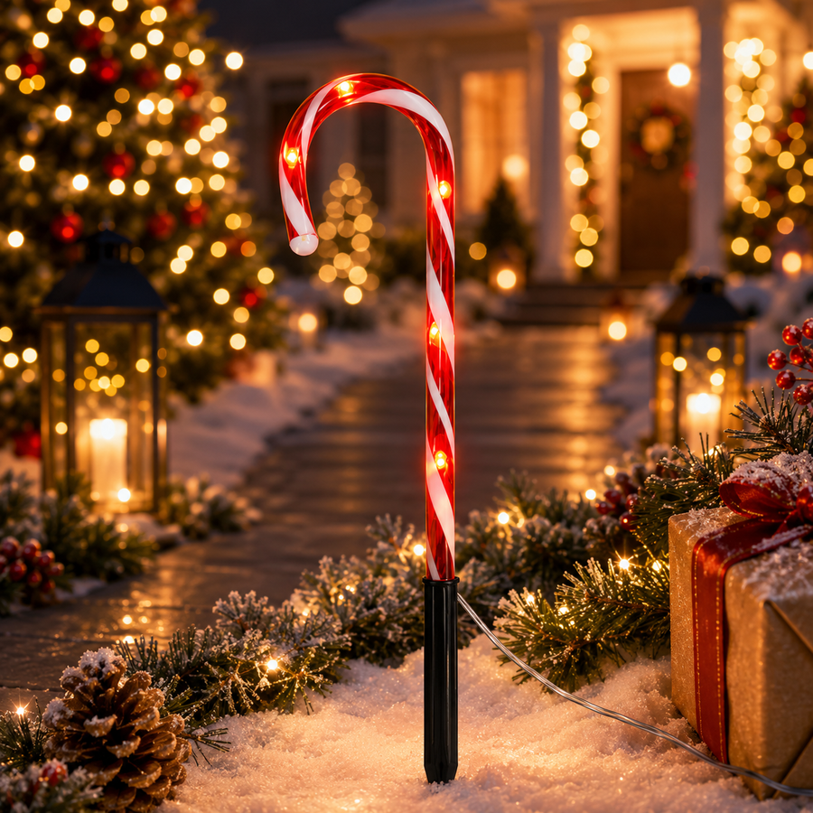LED Candy Cane Pathway Lights – Pack of 5